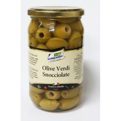 Olive verdi snocciolate in vaso 580 g bottega-lombardosrl