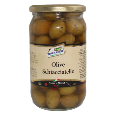 Olive verdi schiacciatelle (vaso) 580 g bottega-lombardosrl