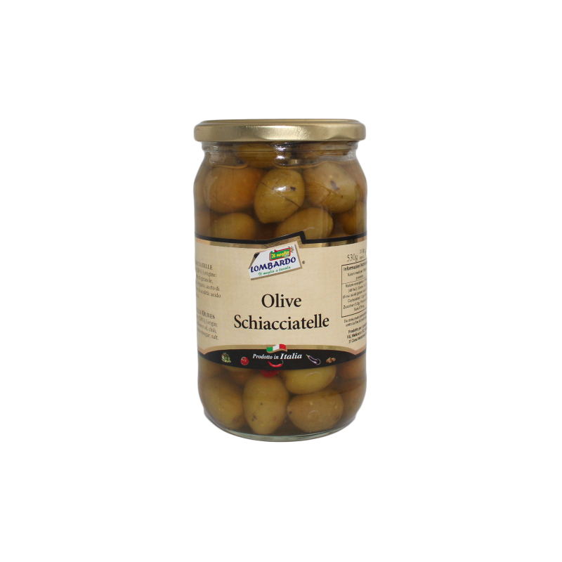 Olive verdi schiacciatelle (vaso) 580 g bottega-lombardosrl