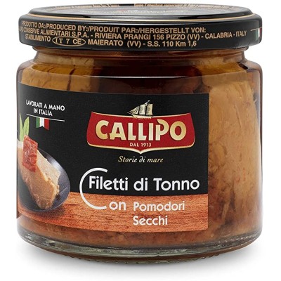 Filetti di tonno con pomodori secchi in olio d'oliva gr. 190 bottega-lombardosrl
