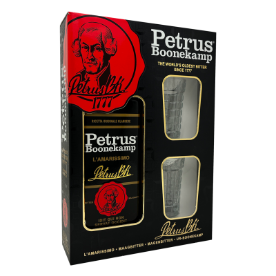 Amaro Petrus cl.70 confezione regalo 2 bicchieri bottega-lombardosrl