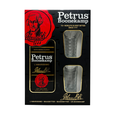Amaro Petrus cl.70 confezione regalo 2 bicchieri bottega-lombardosrl