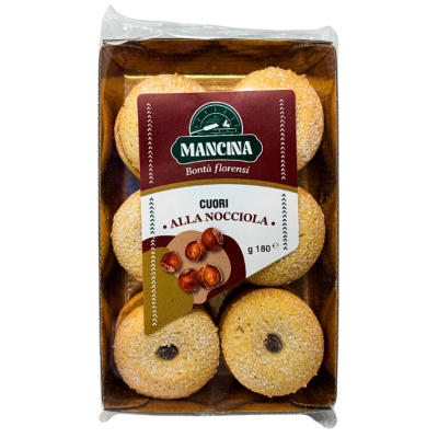 Cuori alla Nocciola Mancina 180 gr. bottega-lombardosrl