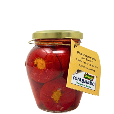 Peperoncini ripieni con tonno 314 ml. - il meglio bottega-lombardosrl