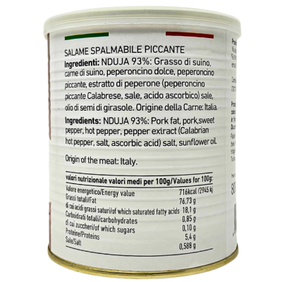 'Nduja in Lattina 800 gr. - San Pietro bottega-lombardosrl